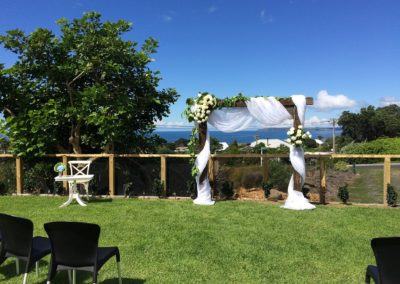 Leigh Central - wedding arch and view