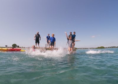 Whangateau Holiday Park Pontoon fun